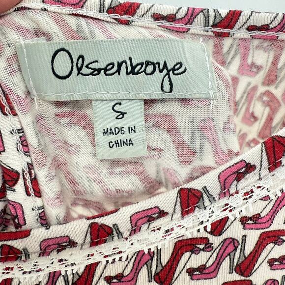 Vintage Olsenboye Stiletto Tiered Lace Trimmed Babydoll Mini Dress Sz S - Picture 5 of 7